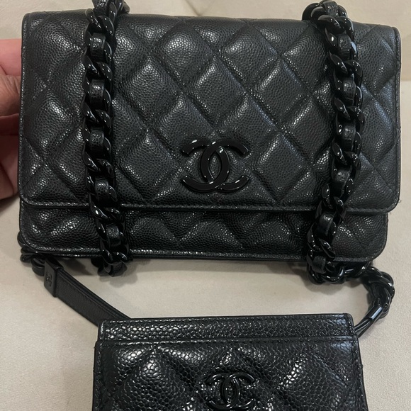 🔥Rare🔥Chanel So Black Cavair WOC & Matching cardholder - Picture 13 of 13